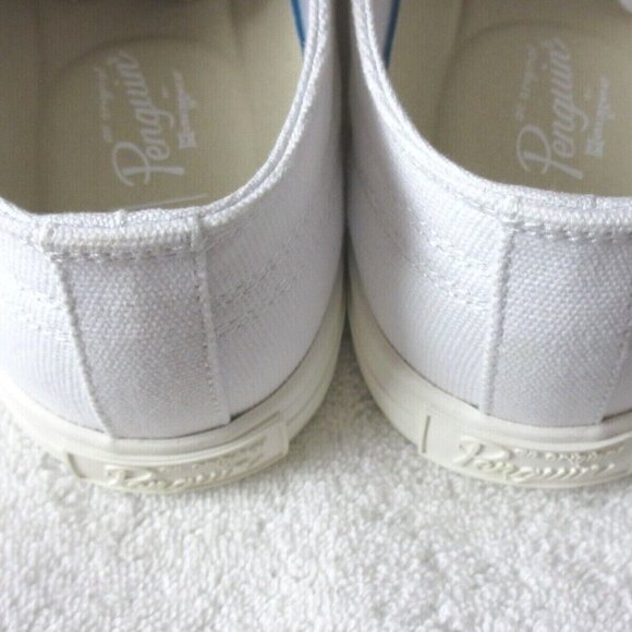 Original Penguin Men's Sam Stripe Classic Lace Up Canvas White Blue Shoes NIB - Picture 5 of 6